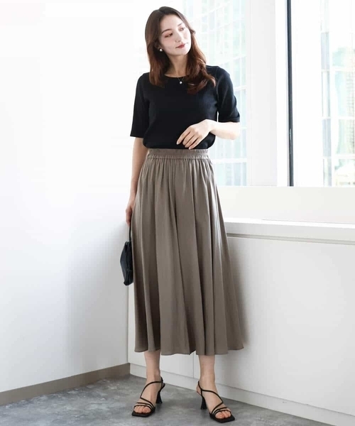 MK MICHEL KLEIN(エムケーミッシェルクラン)の「ワイドテレコリブカットソー/洗える(Tシャツ/カットソー・レディース・ホワイト/ブラック/グレー系その他・38)」の18枚目の写真