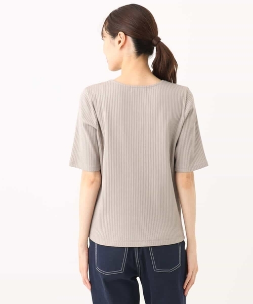 MK MICHEL KLEIN(エムケーミッシェルクラン)の「ワイドテレコリブカットソー/洗える(Tシャツ/カットソー・レディース・ホワイト/ブラック/グレー系その他・38)」の8枚目の写真