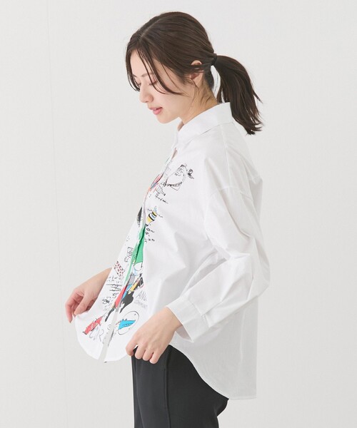 Jayro（ジャイロ）の「フロントプリントレギュラーカラーシャツ（シャツ/ブラウス・レディース・ホワイト/ブラック・FREE）」の11枚目の写真