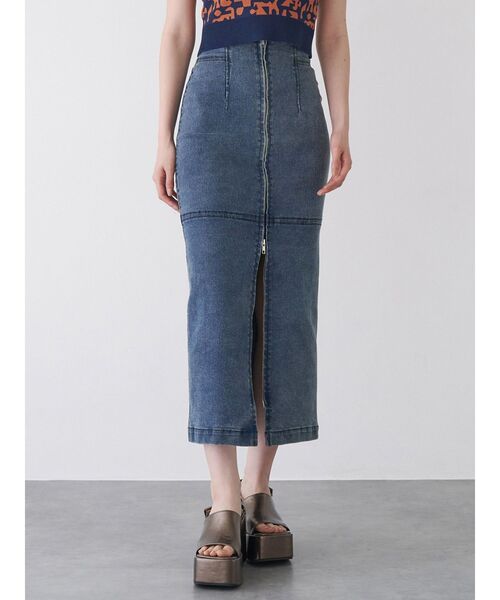 MURUA(ムルーア)の「マルチウェイZIPデニムスカート(デニムスカート・レディース・ブラック/ブルー/インディゴブルー・1/2)」の1枚目の写真