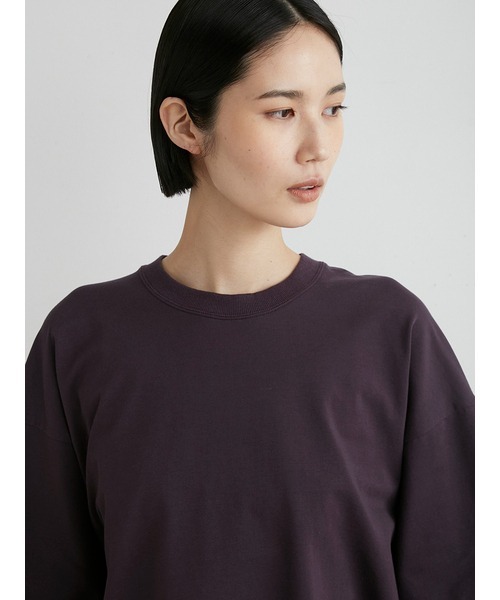 MIESROHE（ミースロエ）の「ｻﾃﾝ切り替えｶｯﾄｿｰﾄｯﾌﾟｽ（Tシャツ/カットソー・レディース・ブラック/ホワイト/ワインレッド・FREE）」の4枚目の写真