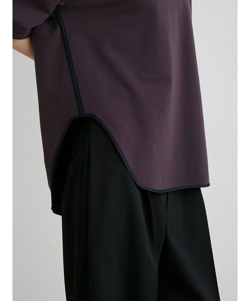 MIESROHE（ミースロエ）の「ｻﾃﾝ切り替えｶｯﾄｿｰﾄｯﾌﾟｽ（Tシャツ/カットソー・レディース・ブラック/ホワイト/ワインレッド・FREE）」の6枚目の写真