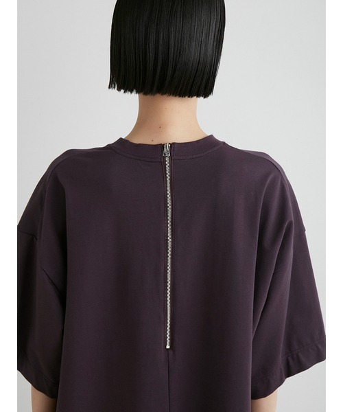 MIESROHE（ミースロエ）の「ｻﾃﾝ切り替えｶｯﾄｿｰﾄｯﾌﾟｽ（Tシャツ/カットソー・レディース・ブラック/ホワイト/ワインレッド・FREE）」の7枚目の写真