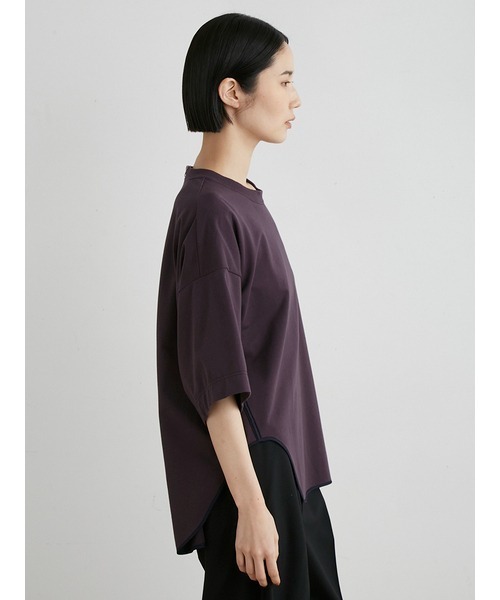 MIESROHE（ミースロエ）の「ｻﾃﾝ切り替えｶｯﾄｿｰﾄｯﾌﾟｽ（Tシャツ/カットソー・レディース・ブラック/ホワイト/ワインレッド・FREE）」の16枚目の写真