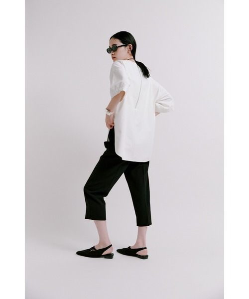 MIESROHE（ミースロエ）の「ｻﾃﾝ切り替えｶｯﾄｿｰﾄｯﾌﾟｽ（Tシャツ/カットソー・レディース・ブラック/ホワイト/ワインレッド・FREE）」の19枚目の写真