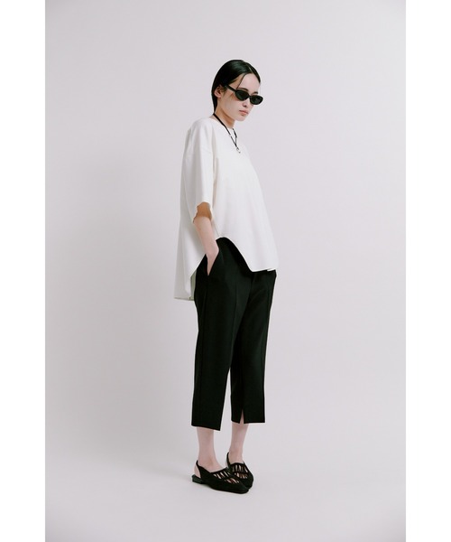 MIESROHE（ミースロエ）の「ｻﾃﾝ切り替えｶｯﾄｿｰﾄｯﾌﾟｽ（Tシャツ/カットソー・レディース・ブラック/ホワイト/ワインレッド・FREE）」の20枚目の写真