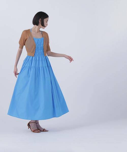 NATURAL BEAUTY BASIC(ナチュラルビューティーベーシック)の「◇【BLANC】シャーリングフレアキャミワンピース(ワンピース・レディース・ダークブルー/ブラック・MEDIUM/P/S)」の8枚目の写真