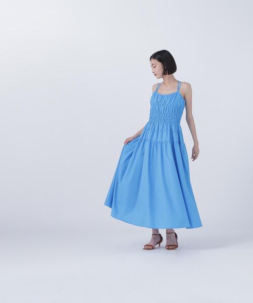 NATURAL BEAUTY BASIC(ナチュラルビューティーベーシック)の「◇【BLANC】シャーリングフレアキャミワンピース(ワンピース・レディース・ダークブルー/ブラック・MEDIUM/P/S)」の10枚目の写真