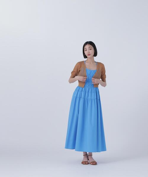 NATURAL BEAUTY BASIC(ナチュラルビューティーベーシック)の「◇【BLANC】シャーリングフレアキャミワンピース(ワンピース・レディース・ダークブルー/ブラック・MEDIUM/P/S)」の12枚目の写真