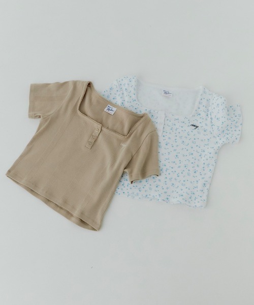 エイミー　Tシャツ miller×eimy ハーフスリーブコンパクトTシャツ（カットソー/T