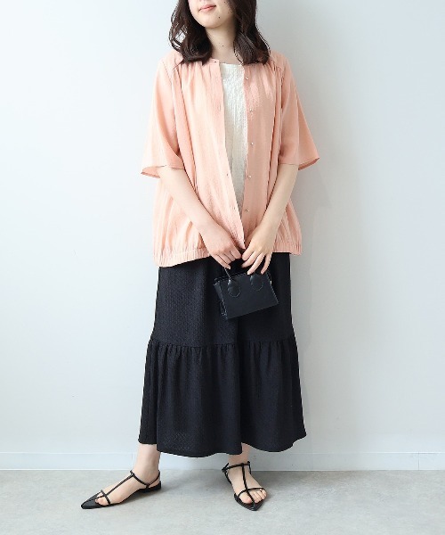 leswel(レスウェル)の「【L~5L 大きいサイズ】ジャガード切替えフレアスカート(スカート・レディース・ブラウン/ブラック・4L/3L/5L/LL/L)」の4枚目の写真