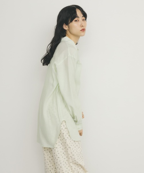 KBF（ケイビーエフ）の「シアーロングシャツ（シャツ/ブラウス・レディース・ブラウン/アイボリー/グリーン系その他・ONE）」の5枚目の写真