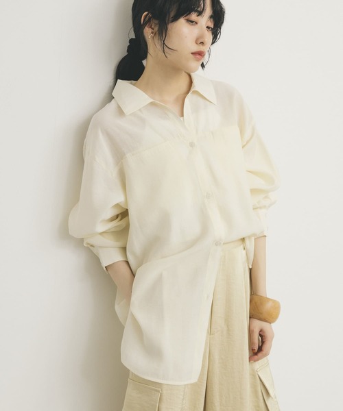 KBF（ケイビーエフ）の「シアーロングシャツ（シャツ/ブラウス・レディース・ブラウン/アイボリー/グリーン系その他・ONE）」の11枚目の写真