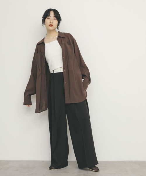 KBF（ケイビーエフ）の「シアーロングシャツ（シャツ/ブラウス・レディース・ブラウン/アイボリー/グリーン系その他・ONE）」の18枚目の写真