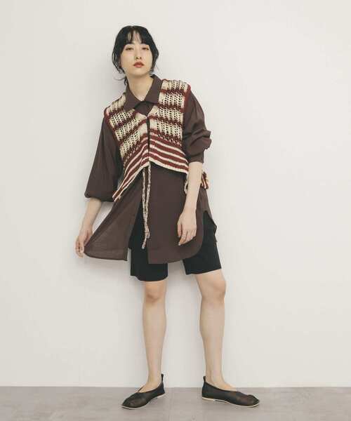 KBF（ケイビーエフ）の「シアーロングシャツ（シャツ/ブラウス・レディース・ブラウン/アイボリー/グリーン系その他・ONE）」の21枚目の写真