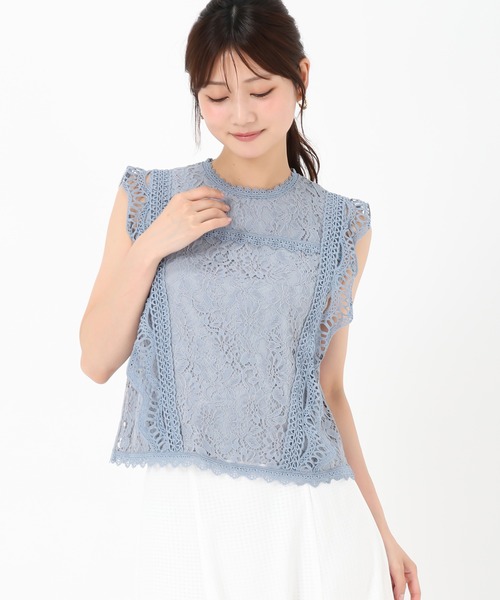 MISCH MASCH（ミッシュマッシュ）の「総レースブラウス（シャツ/ブラウス・レディース・ブルー/ブラック/ホワイト・ﾌﾘ-）」の12枚目の写真