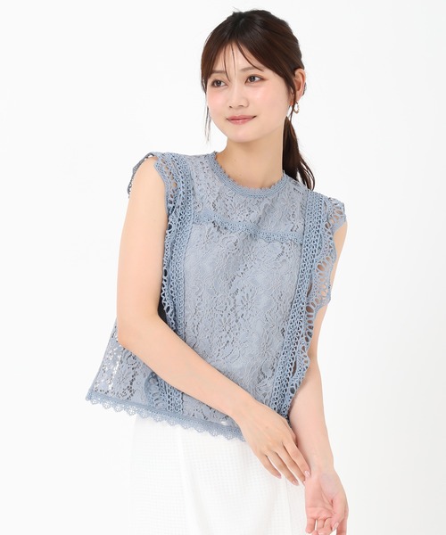 MISCH MASCH（ミッシュマッシュ）の「総レースブラウス（シャツ/ブラウス・レディース・ブルー/ブラック/ホワイト・ﾌﾘ-）」の13枚目の写真
