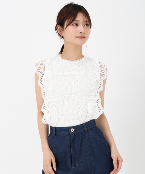 MISCH MASCH（ミッシュマッシュ）の「総レースブラウス（シャツ/ブラウス・レディース・ブルー/ブラック/ホワイト・ﾌﾘ-）」の15枚目の写真
