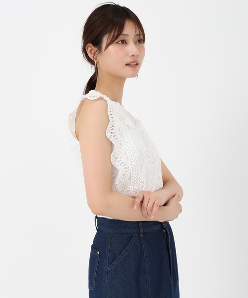 MISCH MASCH（ミッシュマッシュ）の「総レースブラウス（シャツ/ブラウス・レディース・ブルー/ブラック/ホワイト・ﾌﾘ-）」の16枚目の写真