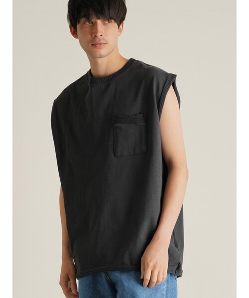 JEMORGAN(ジェーイーモーガン)の「【JEMORGAN LONG JOHNS】 カットオフリブノースリーブ ノースリーブT(タンクトップ・メンズ・ホワイト/ブラック系その他・2/3)」の2枚目の写真