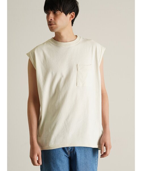 JEMORGAN(ジェーイーモーガン)の「【JEMORGAN LONG JOHNS】 カットオフリブノースリーブ ノースリーブT(タンクトップ・メンズ・ホワイト/ブラック系その他・2/3)」の1枚目の写真