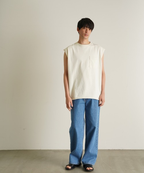 JEMORGAN(ジェーイーモーガン)の「【JEMORGAN LONG JOHNS】 カットオフリブノースリーブ ノースリーブT(タンクトップ・メンズ・ホワイト/ブラック系その他・2/3)」の3枚目の写真