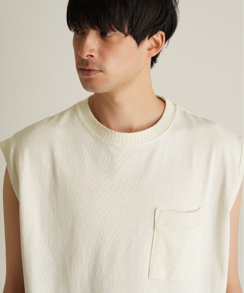 JEMORGAN(ジェーイーモーガン)の「【JEMORGAN LONG JOHNS】 カットオフリブノースリーブ ノースリーブT(タンクトップ・メンズ・ホワイト/ブラック系その他・2/3)」の5枚目の写真