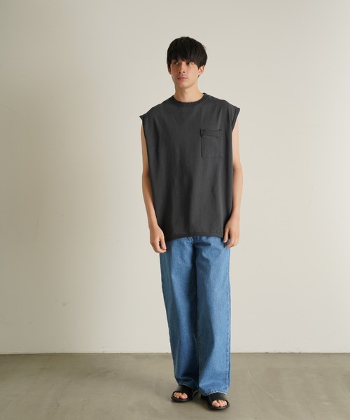 JEMORGAN(ジェーイーモーガン)の「【JEMORGAN LONG JOHNS】 カットオフリブノースリーブ ノースリーブT(タンクトップ・メンズ・ホワイト/ブラック系その他・2/3)」の8枚目の写真