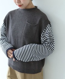 シルクコットン ホールガーメントポケットベスト