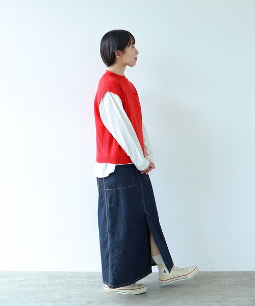 PAR ICI(パーリッシィ)の「シルクコットン ホールガーメントポケットベスト(ベスト・レディース・レッド/ネイビー/グレー・FREE)」の20枚目の写真