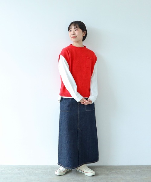 PAR ICI(パーリッシィ)の「シルクコットン ホールガーメントポケットベスト(ベスト・レディース・レッド/ネイビー/グレー・FREE)」の18枚目の写真