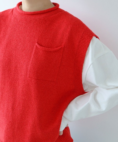 PAR ICI(パーリッシィ)の「シルクコットン ホールガーメントポケットベスト(ベスト・レディース・レッド/ネイビー/グレー・FREE)」の16枚目の写真