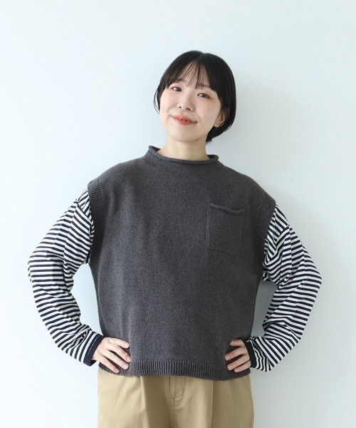 PAR ICI(パーリッシィ)の「シルクコットン ホールガーメントポケットベスト(ベスト・レディース・レッド/ネイビー/グレー・FREE)」の21枚目の写真