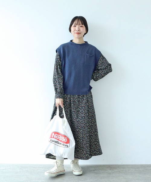 PAR ICI(パーリッシィ)の「シルクコットン ホールガーメントポケットベスト(ベスト・レディース・レッド/ネイビー/グレー・FREE)」の9枚目の写真