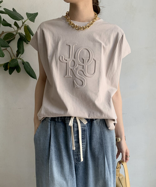 DouDouエンボスバックジップTEE エンボスバックジップTEE（Tシャツ/カットソー）｜DouDou
