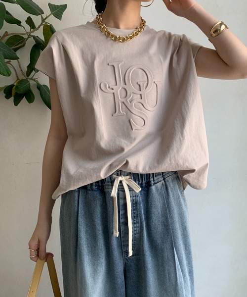 DouDouエンボスバックジップTEE エンボスバックジップTEE（Tシャツ/カットソー）｜DouDou