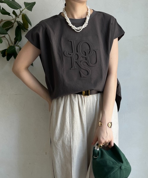 DouDouエンボスバックジップTEE エンボスバックジップTEE(Tシャツ/カットソー)|DouDou