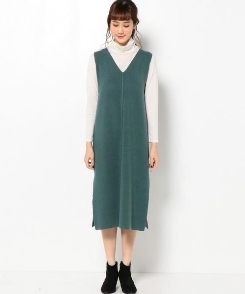 Another Edition（アナザーエディション）の「ワキスリットミラノリブワンピース/AEBC ワキスリットミラノリブOP◆（ワンピース・レディース・ブラック/ケリー・フリー）」の6枚目の写真