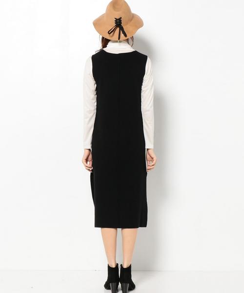 Another Edition（アナザーエディション）の「ワキスリットミラノリブワンピース/AEBC ワキスリットミラノリブOP◆（ワンピース・レディース・ブラック/ケリー・フリー）」の4枚目の写真