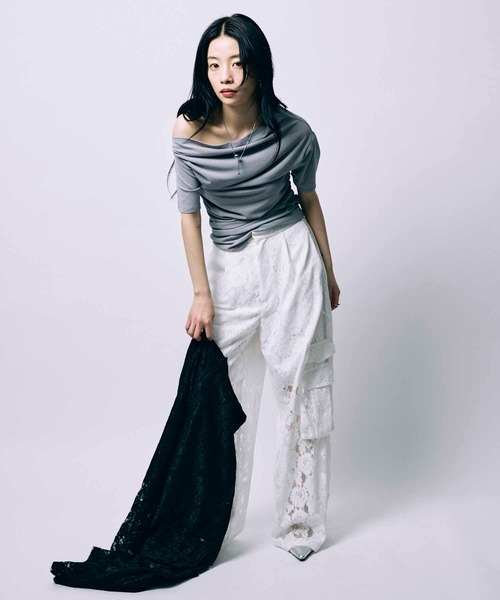 led.tokyo(レッドトウキョウ)の「【led.tokyo】POCKET LACE PANTS/ポケットレースパンツ(その他パンツ・レディース・ホワイト/ブラック・1/2)」の10枚目の写真