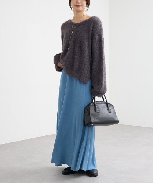 RIVE DROITE(リヴドロワ)の「【セットアップ可】ドレーピーデニムバイアススカート(スカート・レディース・サックスブルー/ブラック・36/38)」の18枚目の写真