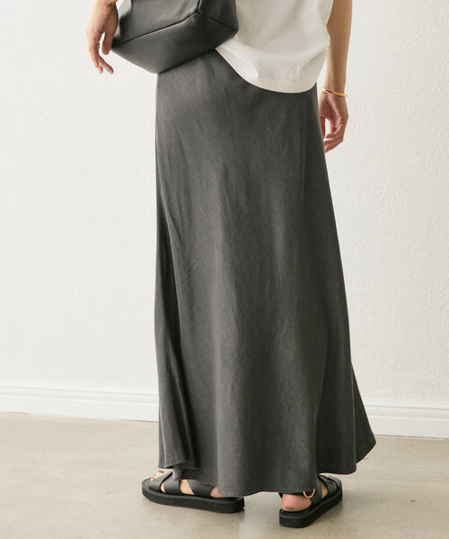 リヴドロワ ドレーピーデニムバイアススカート ブラック 36サイズ RIVE DROITE（リヴドロワ）の「【セットアップ可】ドレーピー