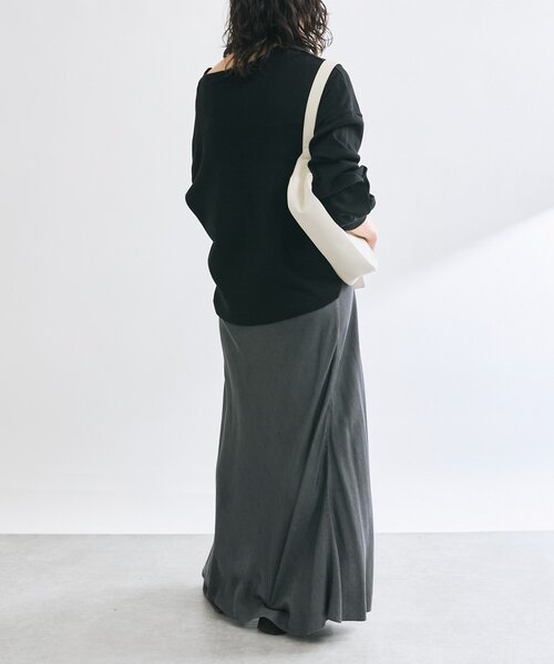 リヴドロワ ドレーピーデニムバイアススカート ブラック 36サイズ RIVE DROITE（リヴドロワ）の「【セットアップ可】ドレーピー