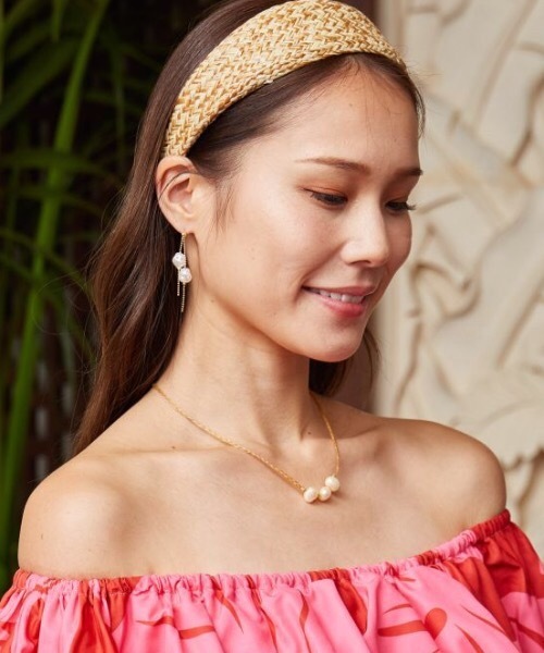 Maunaloa(マウナロア)の「【Maunaloa】チェーンパールピアス(ピアス(両耳用)・レディース・ゴールド・FREE)」の2枚目の写真