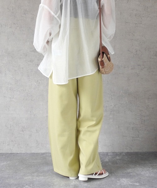 SELECT LEVERY(セレクトリベリー)の「リボン付きハイウエストタックワイドパンツ(その他パンツ・レディース・アイボリー/ライトイエロー/モカ/ブラック・X-LARGE/LARGE/MEDIUM/SMALL)」の10枚目の写真