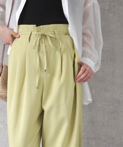 SELECT LEVERY(セレクトリベリー)の「リボン付きハイウエストタックワイドパンツ(その他パンツ・レディース・アイボリー/ライトイエロー/モカ/ブラック・X-LARGE/LARGE/MEDIUM/SMALL)」の21枚目の写真