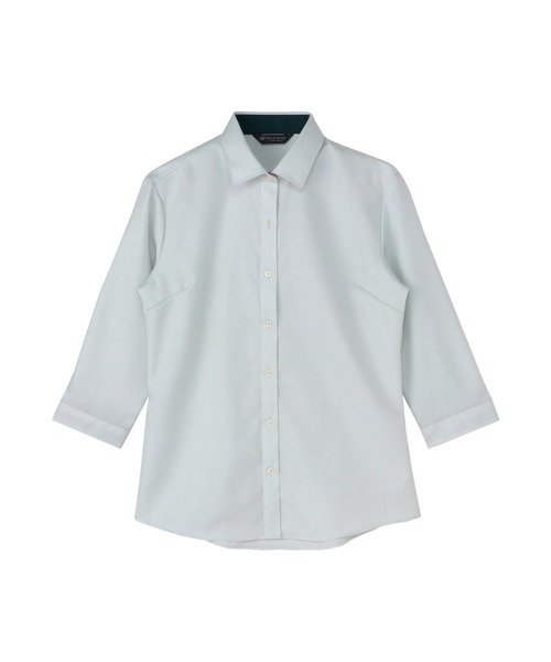 TOKYO SHIRTS(トウキョウシャツ)の「【超形態安定】 形態安定ノーアイロン ワイド 7分袖ビジネスワイシャツ(ビジネスシャツ・レディース・グリーン・S/M/L/LL/XL)」の1枚目の写真