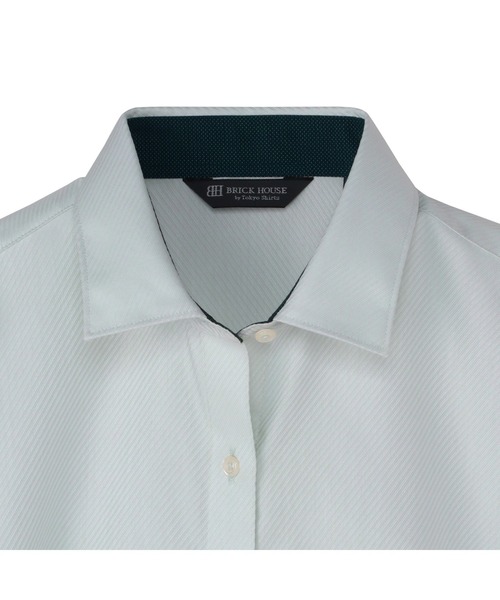 TOKYO SHIRTS(トウキョウシャツ)の「【超形態安定】 形態安定ノーアイロン ワイド 7分袖ビジネスワイシャツ(ビジネスシャツ・レディース・グリーン・S/M/L/LL/XL)」の2枚目の写真