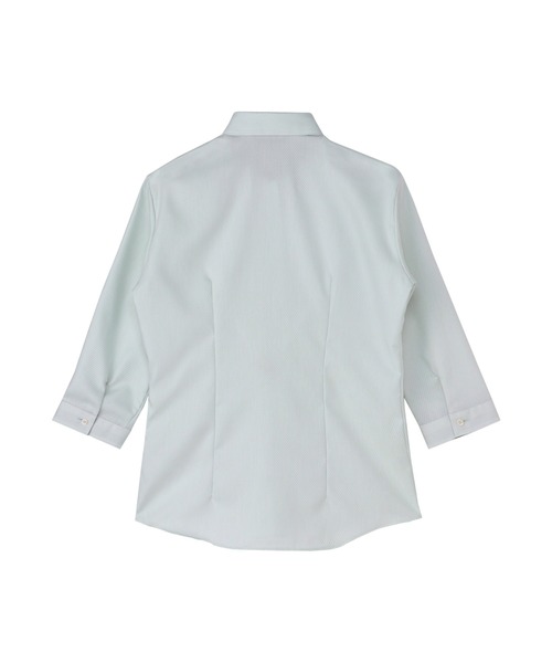 TOKYO SHIRTS(トウキョウシャツ)の「【超形態安定】 形態安定ノーアイロン ワイド 7分袖ビジネスワイシャツ(ビジネスシャツ・レディース・グリーン・S/M/L/LL/XL)」の5枚目の写真