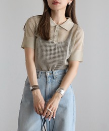 メッシュニットポロシャツ